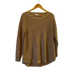 NWT ROSEMONT & STATE Tan w/ Metallic Gold. Boatneck Sweater